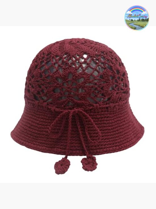 Handmade Crochet Knit Bucket Hat Cotton Floral Summer main image 6